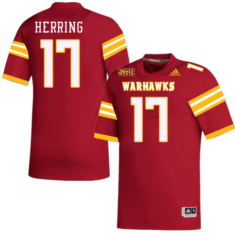 #17 Hunter Herring Louisiana-Monroe Warhawks College Football Jerseys Stitched-Red